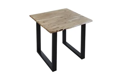 Produktbild von Esstisch Baumkante massiv Akazie natur 90 x 90 schwarz U-Gestell LUBIN