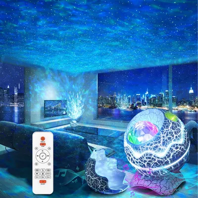 Produktbild von LED Sternenhimmel Projektor Dinosaurier Ei Galaxis Lampe Nachtlicht Bluetooth Lautsprecher Sternenprojektor mit Fernbedienung