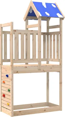 Obrázok produktu pre Herná veža Hnedá 110.5 x 52.5 x 215 cm Masívne borovicové drevo