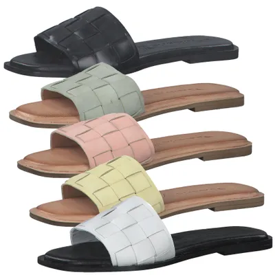 Produktbild von Tamaris Damen Pantoletten Clogs Leder 1-27122-28, Größe:37 EU, Farbe:Schwarz