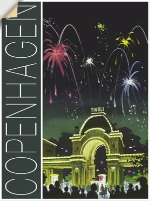 Produktbild von ARTland Wandbild, selbstklebend Kopenhagen Vintage Reiseplakat Größe: 30x40 cm