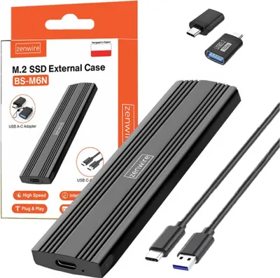Zdjęcie produktu dla Obudowa SSD - Adapter m.2 NVME PCie USB-C - Czytnik - Gniazdo na dysk twardy m.2 2230 2242 2260 2280