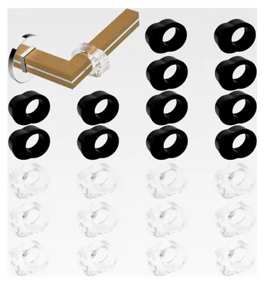 Produktbild von 24 Stück Türklinkenpuffer für Türgriffe, transparente und schwarze Türstopper, hochelastische weiche Türgriffstopper, Schutz für Türklinken und Türstopper zum Wandschutz