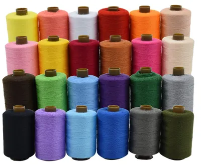 Image de 24 fils de polyester colorés, adaptés à la couture à la main et à la machine
