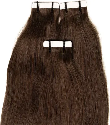 Produktbild von hair2heart Premium Tape Extensions Ľudské vlasy rovné - 10 pások 2,5 g 60 cm hnedé