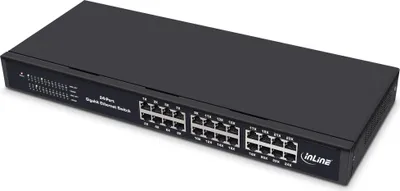 Image de InLine® 32324O InLine® Commutateur réseau Gigabit 24 ports, 1GBit/s, 48,26cm (19"), métal, sans ventilateur
