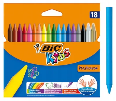 Image de BIC Crayons à la cire pour enfants Ensemble 18 couleurs