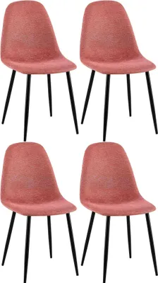 Produktbild von CLP 4er Set Esszimmerstühle Napier gepolstert bis 150 kg belastbar orange Material Stoff