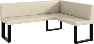 Produktbild von MEBLINI Eckbank für Esszimmer - Küchenbank - Essecke - Sitzecke Küche - ERIC - U-Beine 128x168x87cm Rechts - Creme Kunstleder