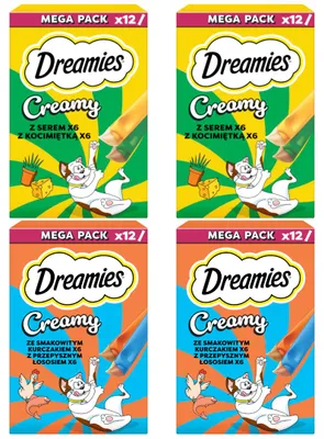 Produktbild von Dreamies Cremige Geschmacksmischung 48x10g Cremiger Leckerbissen für Katzen