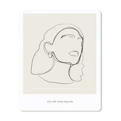 Produktbild von MuchoWow® Mauspad Mousepad Frauen - Linienkunst - Text - Zitate 30x40 cm - Mousepads - Maus Mat - Pad - Mausunterlage - Mausmatten