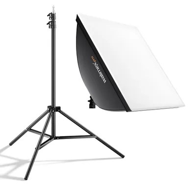 Zdjęcie produktu dla Zestaw Walimex pro LED 60 W z softboxem i statywem, oświetlenie wideo ze statywem o wysokości 68–200 cm do paneli LED, lamp i lamp studyjnych