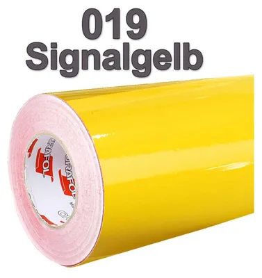 Produktbild von (5,60€/m²) Oracal® Möbelfolie 019 Signalgelb Glanz 31,50cm Breite Laufmeterware selbstklebend Folie Plotterfolie Klebe Folie Oracal 621 Küchenfolie