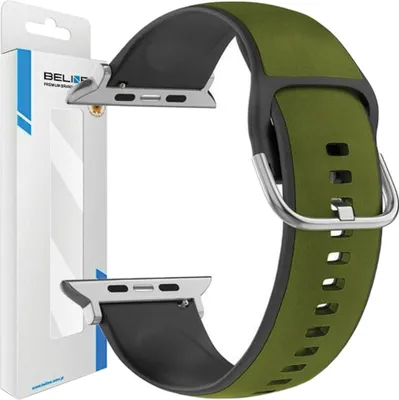 Produktbild von Beline Apple Watch Armband Silico Leder38/40/41Mm Grün/Schwarz Box