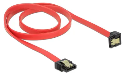 Produktbild von DeLOCK 83980, 0,7 m, SATA 7-pin, SATA 7-pin, Männlich/Männlich, Schwarz, Rot, Gerade
