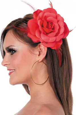 Produktbild von Haargummi mit roter Rose als Kostümzubehör für Fasching & Motto Party