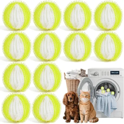 Produktbild von Tierhaarentferner Waschmaschine 24 Stücke – Wiederverwendbar Fusselbälle Haarfänger, Waschmaschinen-Fusselentferner & Tierfell-Wäschefänger, Entfernt Tierhaare,Fusseln&Flusen, Flusensiebe für Wäsche, Für Haushalt Wäsche, Katze Hund Haarentfernung