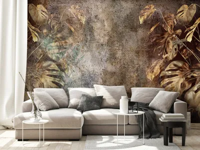 Produktbild von Vlies Fototapete Monstera 300x210 cm Tapeten Wandtapete XXL Natur Botanik Abstrakt Pflanze gold b-C-0859-a-a