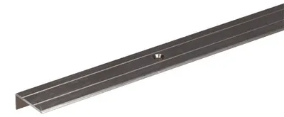 Zdjęcie produktu dla Alberts 490157 Profil zabezpieczający stopnie schodów, wiercony, aluminiowy, anodowany na kolor stali nierdzewnej, 1000 x 24,5 x 10 mm
