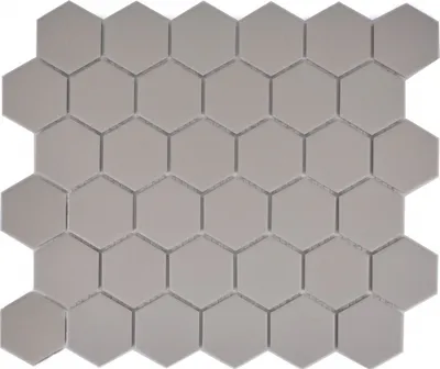 Produktbild von Mosaikfliese Keramik Hexagon hellgrau unglasiert MOS11B-0203-R10_f