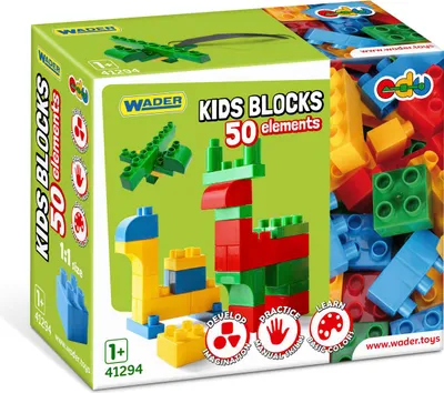 Zdjęcie produktu dla Klocki konstrukcyjne Kids Blocks 50 elementów w pojemniku