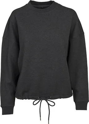 Produktbild von Build Your Brand BY058 | Damen Oversize Crewneck - Farbe: Charcoal (Heather) - Größe: L