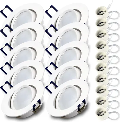 Produktbild von 10x Einbauspot SET RIK.12 schwenkbar weiss rund GU10 7W warmweiss
