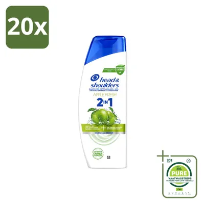 Zdjęcie produktu dla 20 sztuk szamponu 2 w 1 Head & Shoulders, zapach jabłkowy, pojemność 300 ml - opakowanie zbiorcze