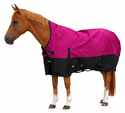 Produktbild von Outdoordecke Elodie 1200D HN Fleece Raspberry/Schwarz Größe (Pferdedecke) - 165 cm