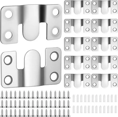 Produktbild von Fotohaken aus Edelstahl, 12 Stück, in Schienenform, belastbar - Silber