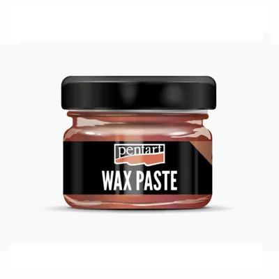 A jar of wax paste with a label.