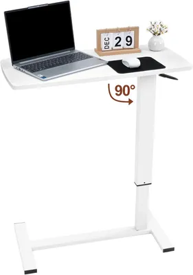 Mobiler Stehschreibtisch, höhenverstellbar 66–94 cm, neigbar, 81 cm, weiß