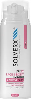 Obrázek produktu pro Solverx ochranná emulze na obličej a tělo SPF50+, 150 ml