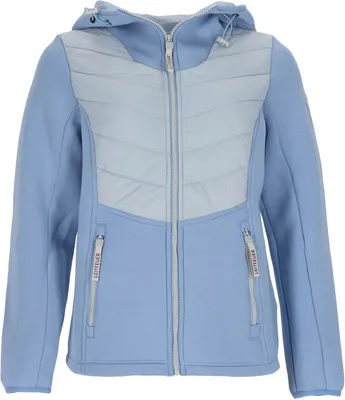 Produktbild von Leitfeuer Damen Hybridjacke mit Kontrast-Steppung - Modische Jacke mit verstellbarer Kapuze in Lavendel Größe 40