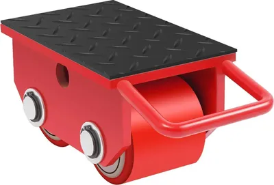 Obrázok produktu pre Vozík na stroje/prepravný vozík - 2-kolesový - Nosnosť 2,5 t (2500 kg) - Oceľová liatina - ProtišmykovéPolyuretánkolesá - 18 × 10 × 11 cm - Červená farba