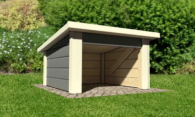 Produktbild von Woodfeeling 19 mm Haus für Mähroboter 2 terragrau; 83143