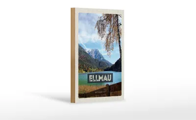 Produktbild von Holzschild Reise 12x18 cm Ellmau Österreich Berge See Natur
