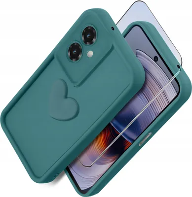 Zdjęcie produktu dla Etui do Motorola Moto G55 5G silikonowe MATOWE serce + Szkło na ekran