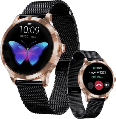 Produktbild von Smartwatch Frauen Telefonfunktion, Sprachassistent|Kleiner runder 1,19" 120 Sports Herzfrequenzmonitor Blutdruckmonitor Schlafmonitor Android  IOS