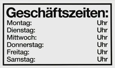 Produktbild von Conmetall Hinweisschild Geschäftszeiten: Mo-Sa 25 x 15 cm