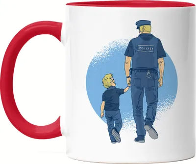 Produktbild von Papa Polizist Tasse Rot  Vatertagsgeschenk für Polizisten-Papa-Sohn Süßes Motiv Uniform