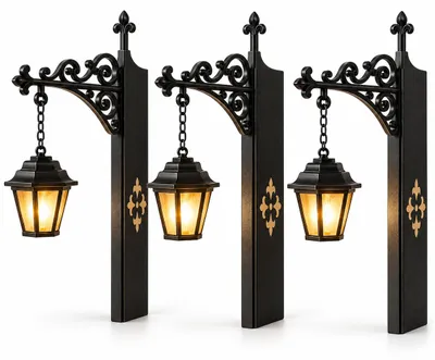 Produktbild von Bücherregal Lampe Laterne, 3er-Set Eisen Tischlampe Dekolicht für Regal und Leseecke – Regal und Bibliothek Auswahl, KI-generiertes Bild