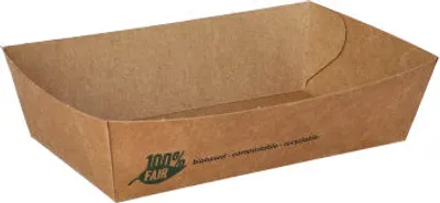 Produktbild von Snacktrays, Pappe "pure" 3,5 cm x 7 cm x 12 cm braun "100% Fair" mittel