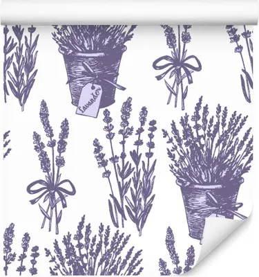 Produktbild von 10m VLIES TAPETE Rolle Blumen Lavendel Blätter Natur Pflanzen XXL