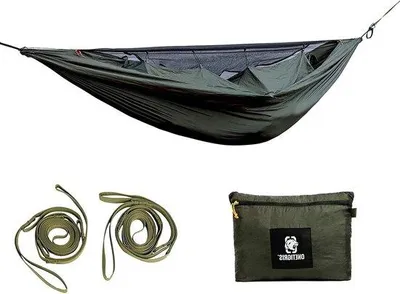 Produktbild von Famanu Reisehängematte mit Mückennetz - Für 1 Person - 260 x 130 cm - Outdoor