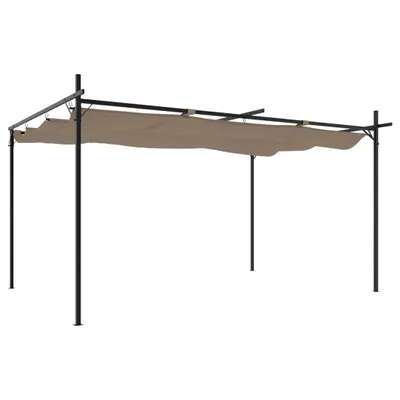 Produktbild von vidaXL Pergola mit Schiebedach Taupe 395x292x230 cm