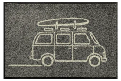 Produktbild von Floornovo Schmutzfangmatte Trend Design  - 60 cm x 40 cm - Einfach Grau - waschbare Fußmatte Innen und übderdachte Außenbereiche
