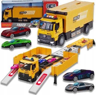 Immagine prodotto di Lolex | Giocattolo TIR con parcheggio - 44 cm - con 4 auto - luci e suoni - gioco creativo