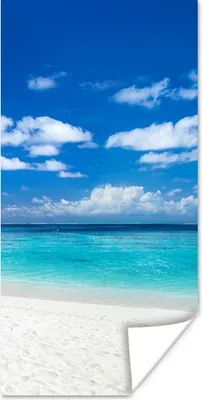Produktbild von MuchoWow® Poster Strand - Meer - Palme - Insel 60x120 cm - Wandschmuck