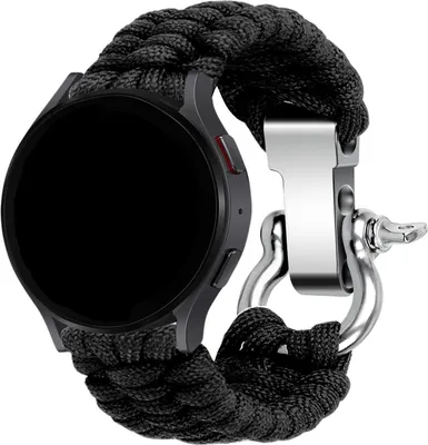 Produktbild von Strap-it Samsung Galaxy Watch 4 Classic 46mm Nylon Seilarmband (Schwarz)
